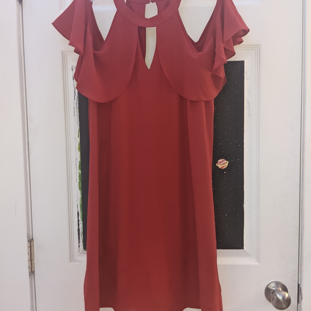 Red Cold Shoulder Dress